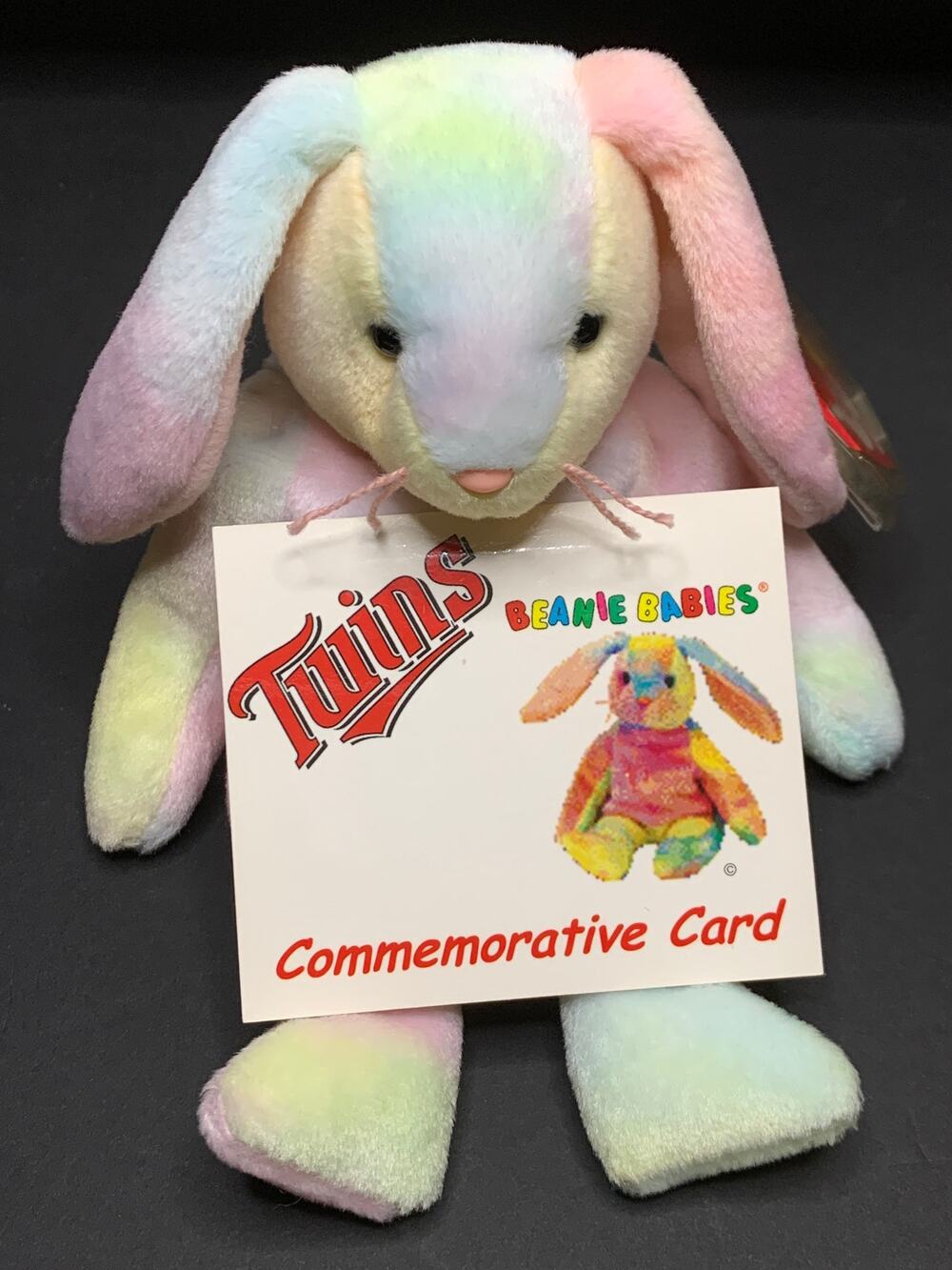 Minnesota Twins Hippie the Tie-dyed Bunny Ty Beanie Babies SGA Giveaway 1999